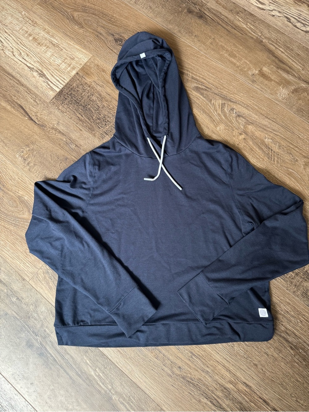 Rhoback Navy Hooded Pullover with Contrast Drawstrings